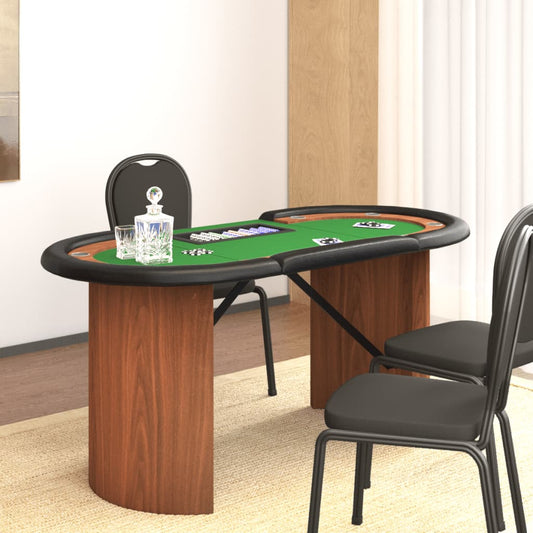 10 pelaajan pokeripöytä pelimerkkipidike vihreä 160x80x75 cm  Tyylitukku.fi