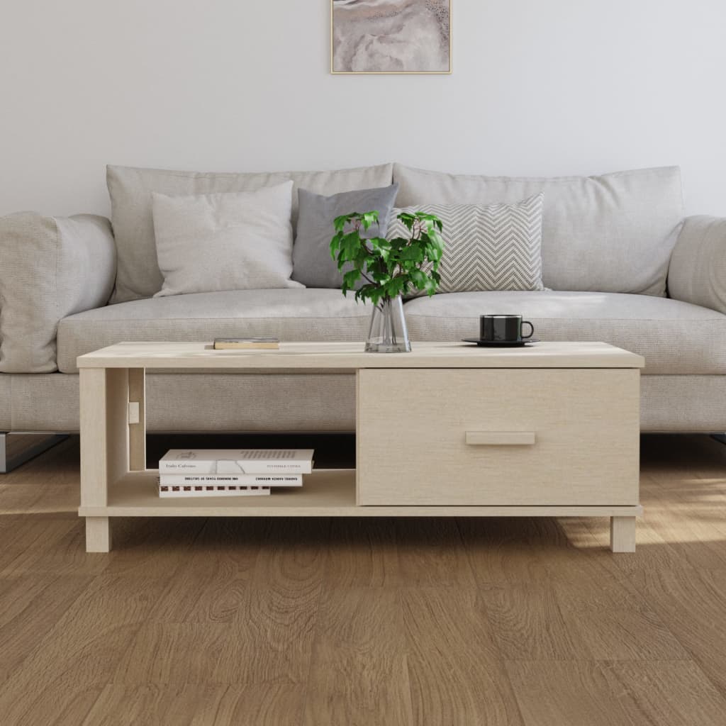 Sohvapöytä HAMAR hunajanruskea 100x55x35 cm täysi mänty  Tyylitukku.fi