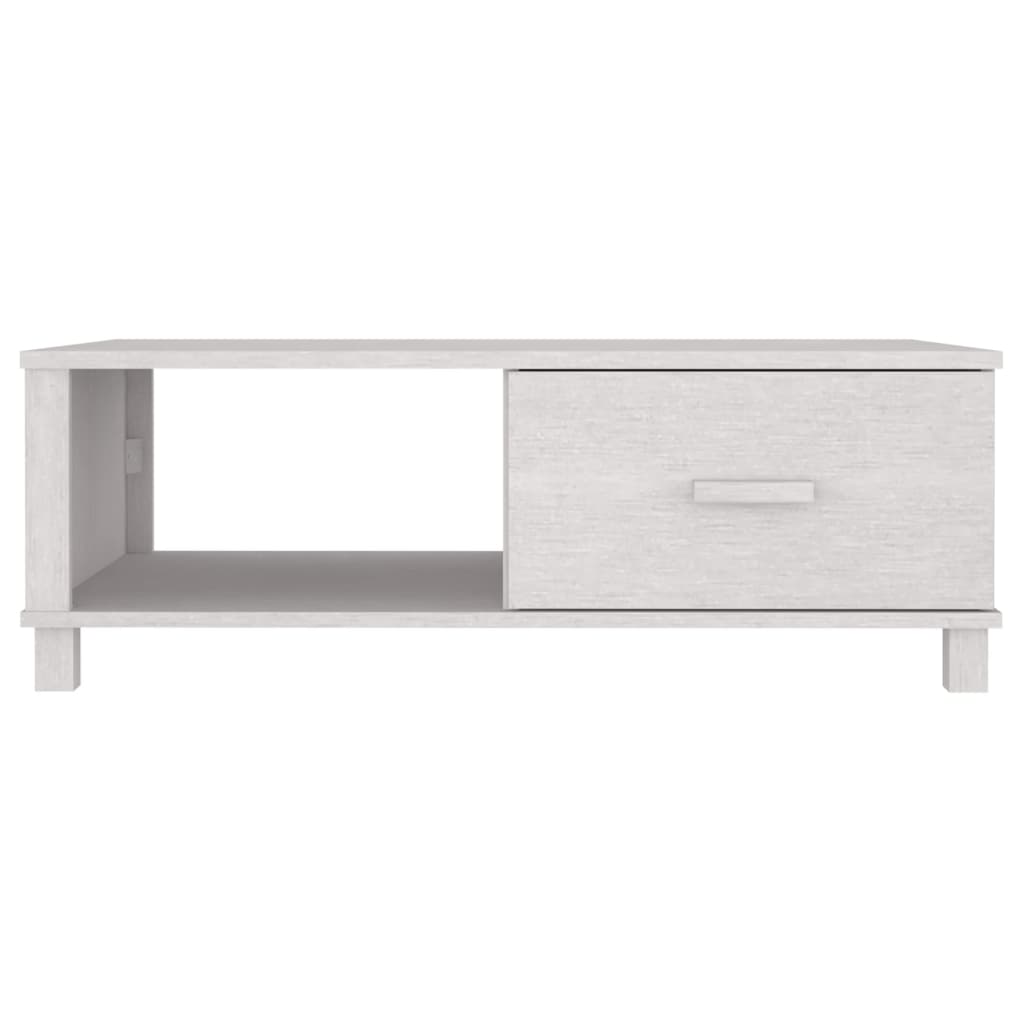 Sohvapöytä HAMAR valkoinen 100x55x35 cm täysi mänty  Tyylitukku.fi